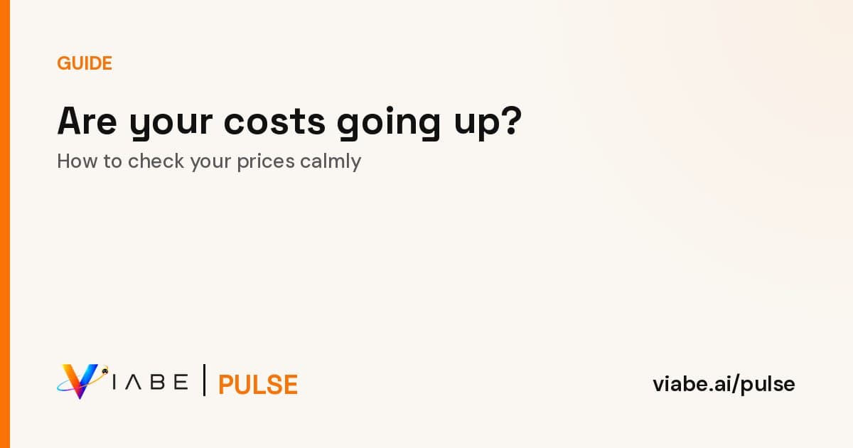 Guide cover: Are your costs going up? How to check your prices calmly