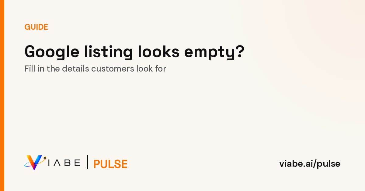 Guide cover: Google listing looks empty? Fill in the details customers look for