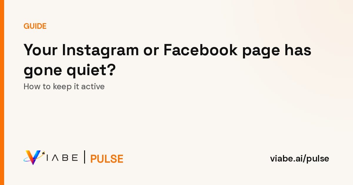 Guide cover: Your Instagram or Facebook page has gone quiet? How to keep it active