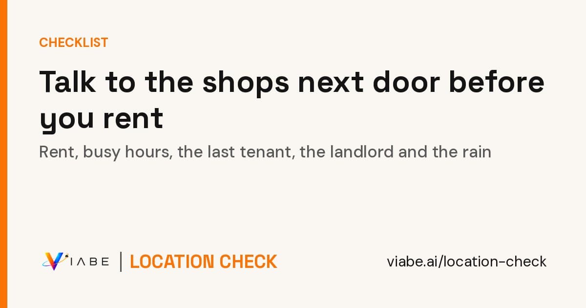 Guide cover: Talk to the shops next door before you rent a café or restaurant space