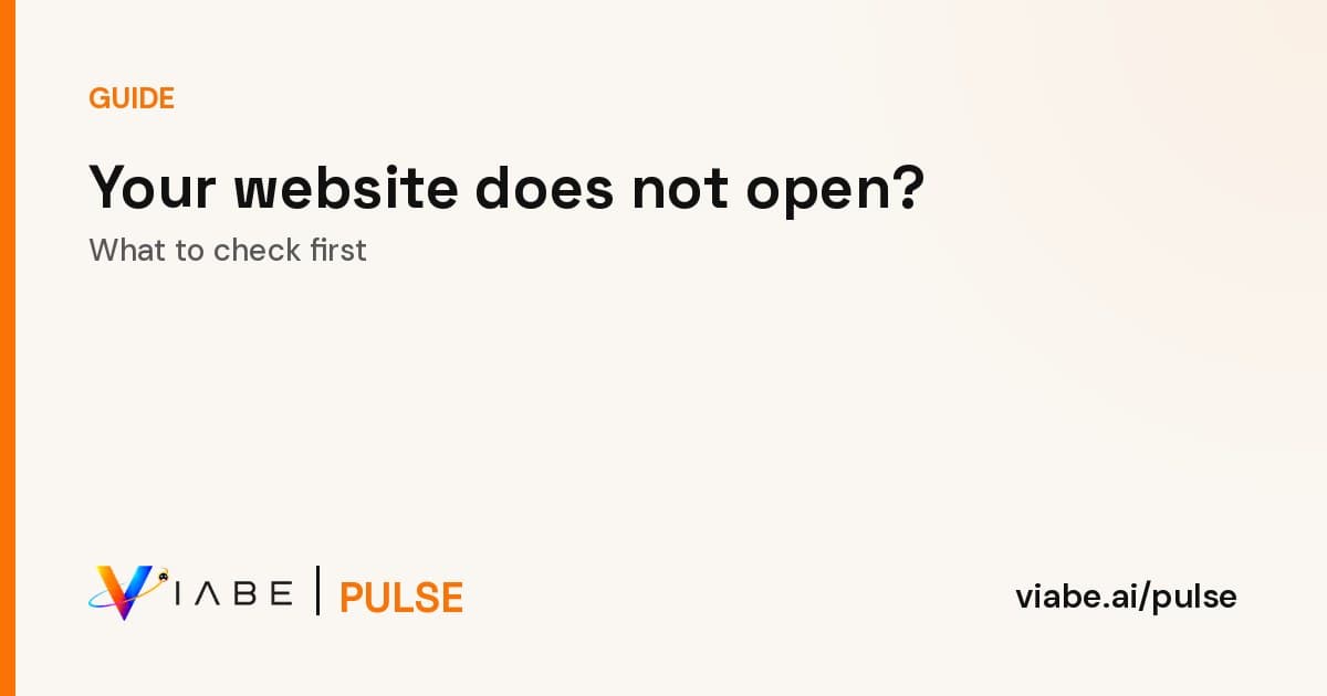 Guide cover: Your website does not open? What to check first