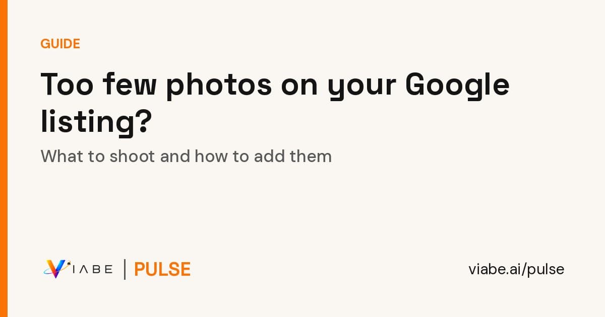 Guide cover: Too few photos on your Google listing? What to shoot and how to add them