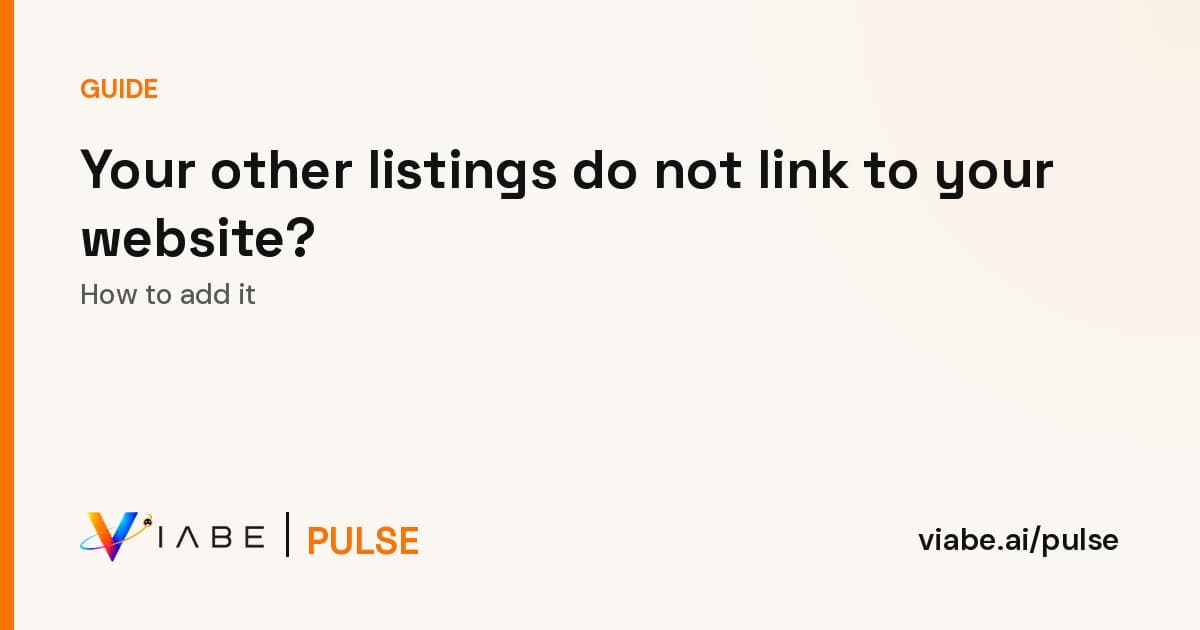 Guide cover: Your other listings do not link to your website? How to add it