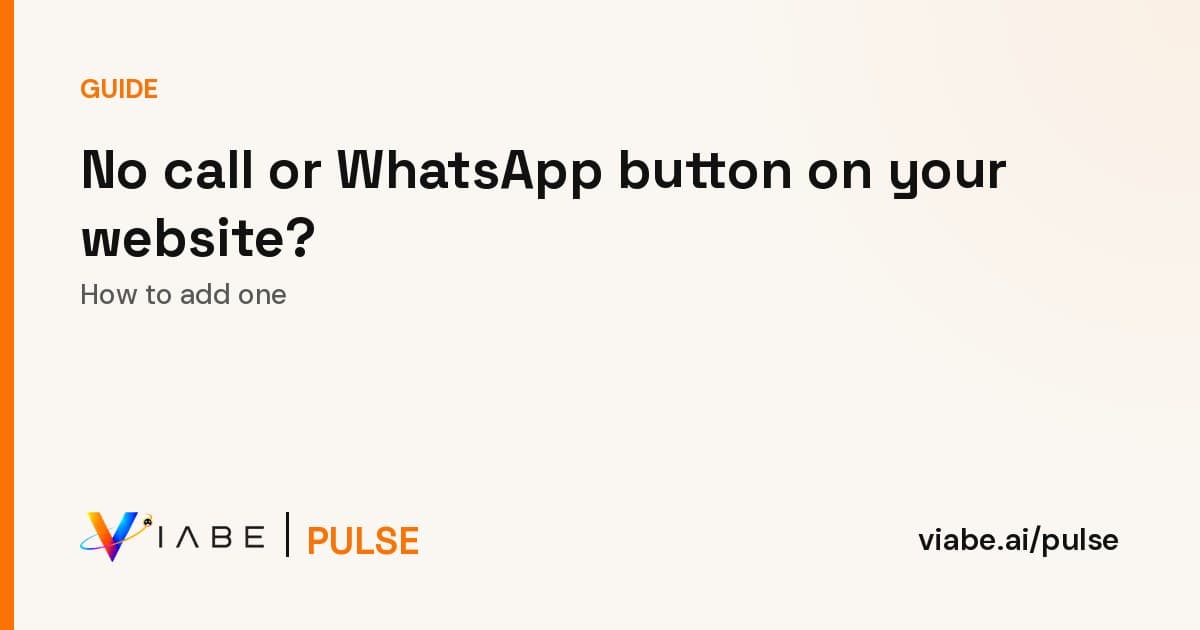 Guide cover: No call or WhatsApp button on your website? How to add one