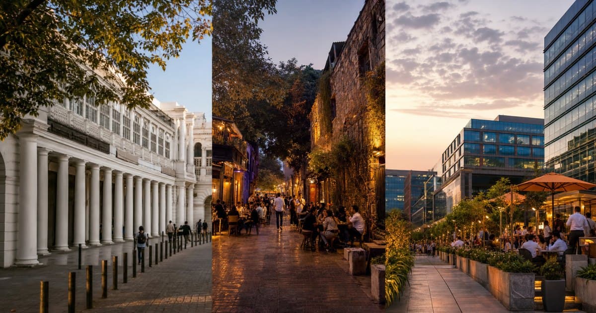 दिल्ली के तीन बाज़ारों में खाने-पीने के बिज़नेस की जगह की तुलना