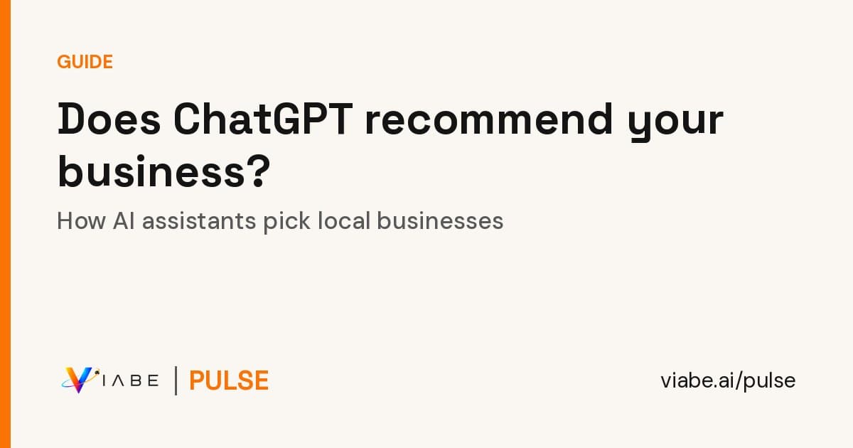 Guide cover: does ChatGPT recommend your business, and how AI assistants pick local businesses