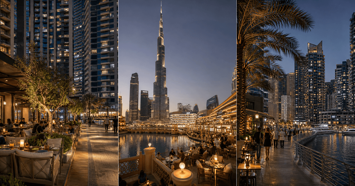Comparing JLT, Downtown Dubai and Dubai Marina for restaurant location fit
