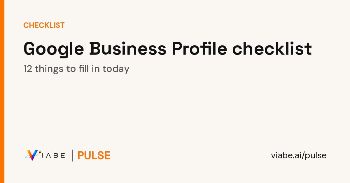 Guide cover: Google Business Profile checklist, 12 things to fill in today