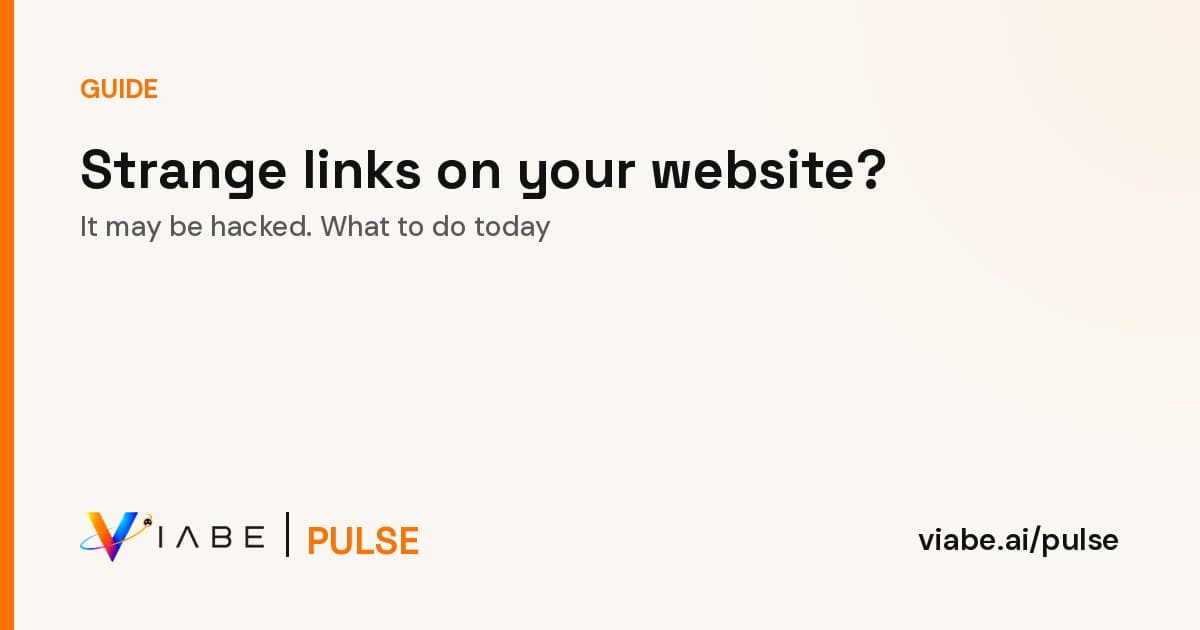 Guide cover: Strange links on your website? It may be hacked. What to do today